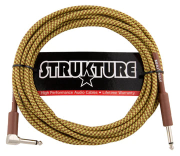 SC186TWR Strukture 18.5 Ft Guitar Cable Rt Angle-Vintage Tweed Hot on Sale