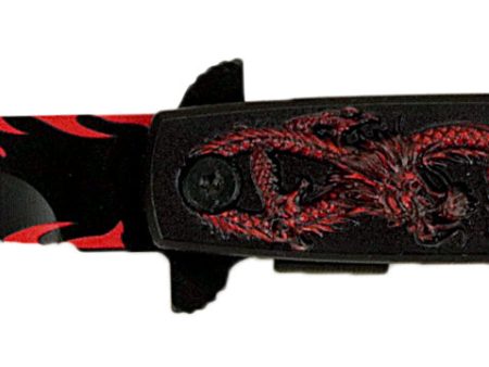 SG-KS1065RD Falcon 8.75 Inch Red Dragon Folding Spring Assist Knife Online Sale