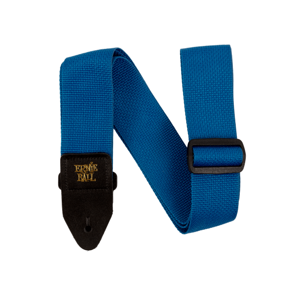 P05352 Ernie Ball Pearl Blue With Black Polypro Guitar Strap on Sale