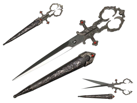 SG-KE001SL 10.25in Silver Bodice Scissors Dagger For Discount