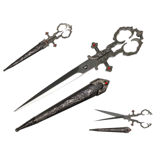 SG-KE001SL 10.25in Silver Bodice Scissors Dagger For Discount