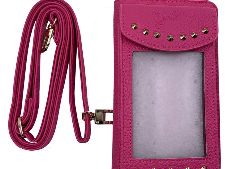 JPW2-PNK  Juli Cross Body Wallet and Phone Storage in Pink Animal-Free Leather Online Hot Sale