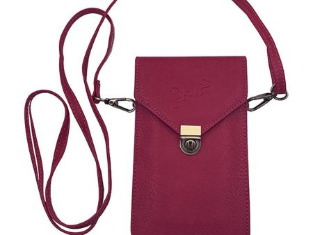 JPW1-FU Juli Cross Body Phone Case- Clutch - Fuchsia Animal Free Leather Discount