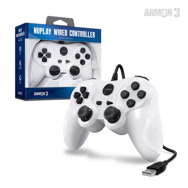 M07224-WT NuPlay Wired PS3 Controller White Fashion