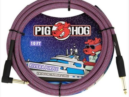 PCH10RPPR Pig Hog 10 ft Rt Angle Cable Riv-Purple For Discount