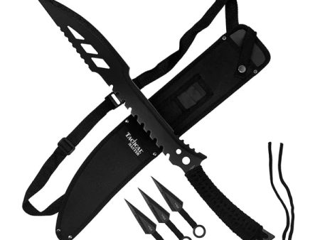 SK1715BK Tactical Master 26 in Machete Set with 3 Throwing Knives Online Hot Sale