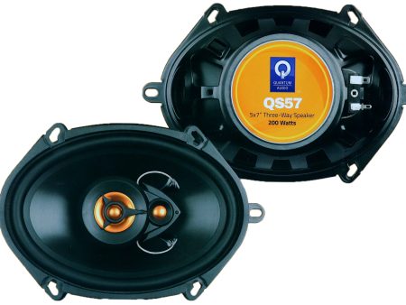 QS57 Quantum Audio 5x7″ 3-Way Speakers, 200 Watts For Cheap