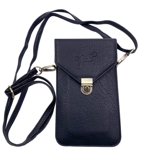 JPW1-BK Juli Cross Body Phone Case - Clutch - Black Animal Free Leather Online Hot Sale