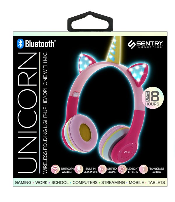 BTUNI Sentry Unicorn Kids Folding Bluetooth Headphones With Mic Hot on Sale