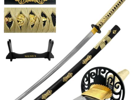 SS409BK 39in Carbon Steel Musah Samurai Sword Online now