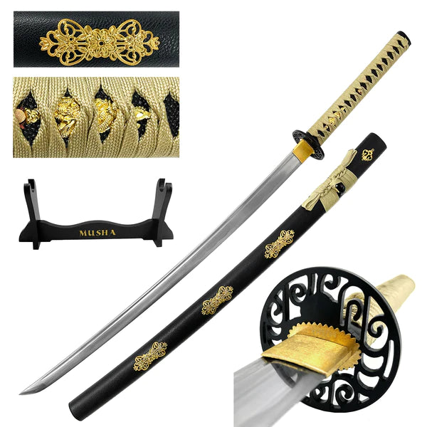 SS409BK 39in Carbon Steel Musah Samurai Sword Online now