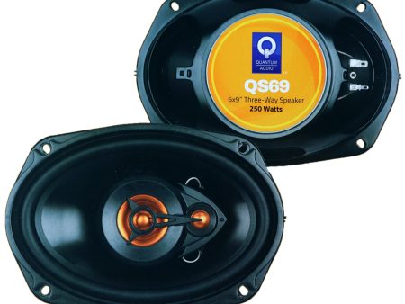 QS69 Quantum Audio 6x9″ 3-Way Speakers, 250 Watts Supply