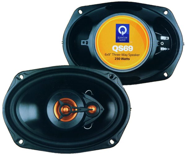 QS69 Quantum Audio 6x9″ 3-Way Speakers, 250 Watts Supply