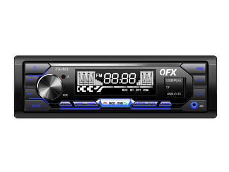 FX-181 QFX AM FM MP3 Mechless Car Stereo With BT Hands Free Calling Online now