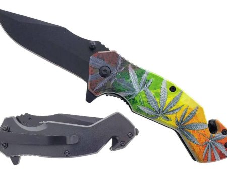 SG-KS1031MA3 8-Inch Weed Flag Handle Spring Assist Folding Knife Sale