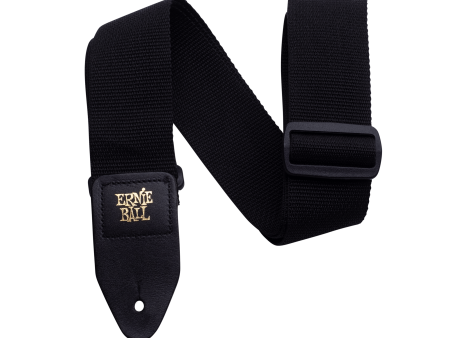 P04037 Ernie Ball Black With Black Polypro Guitar Strap For Cheap