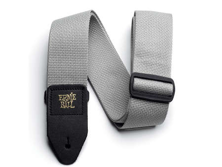 P04046 Ernie Ball Gray With Black Polypro Guitar Strap Online now