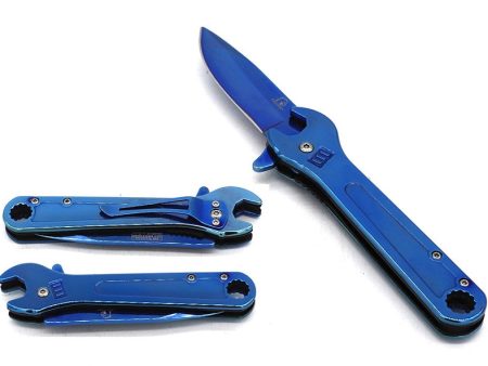 SG-KS34248BL Adjustable Wrench Style 4.5in Blue Spring Assisted For Sale