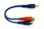 RCA2F 1MSFLEX10 DX-RCA splitter 1-Male to 2-Female, Blue Orange Online now