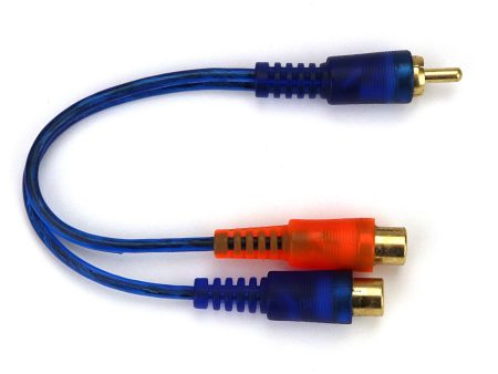 RCA2F 1MSFLEX10 DX-RCA splitter 1-Male to 2-Female, Blue Orange Online now