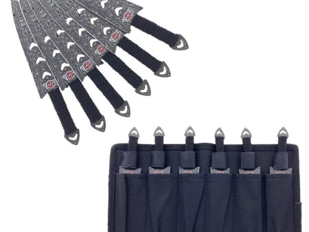 SG-A0243DM 6 Pc Set Demascus Blade Throwing Knives Discount