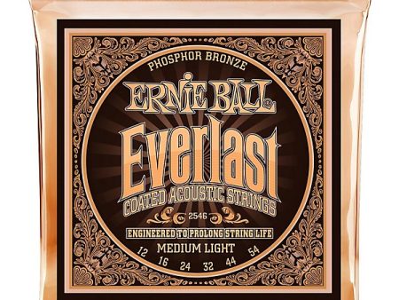 2546 Ernie Everlast Coated Phosphor Bronze Medium Light Acoustic Guitar Strings 12-54 Fashion