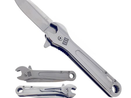 SG-KS34248CH  Adjustable Wrench Style 4.5in Chrome Spring Assisted Online Hot Sale