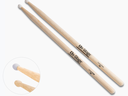 MN5A On-Stage Maple 2B Nylon Tip Drumsticks - Pair For Sale