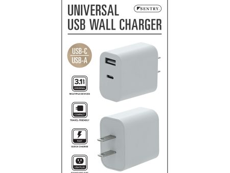 MP400 Sentry Dual USB-A & USB-C  Wall Charger For Multiple Devices on Sale