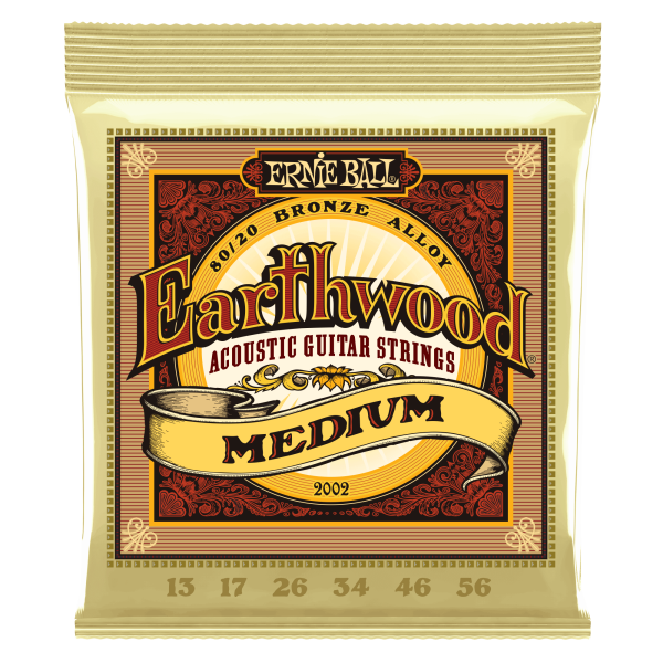 2002 Ernie Ball Earthwood 80 20 Bronze Medium Acoustic Guitar Strings 13-56 For Cheap