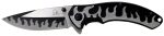 SG-KS3082BK Black And Stainless Flames Knife - Thumb Assist - 3.25-In Blade Supply