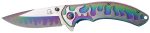 SG-KS3082RB Rainbow Gradient And Stainless Flames Knife - Thumb Assist - 3.25-In Blade Sale