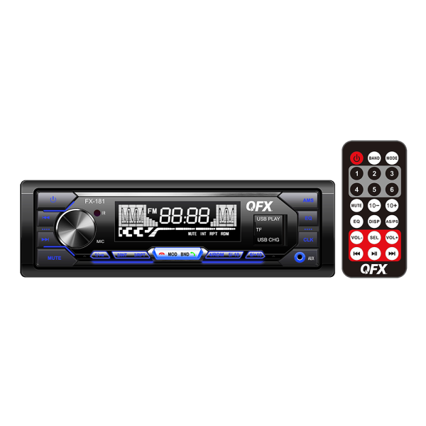 FX-181 QFX AM FM MP3 Mechless Car Stereo With BT Hands Free Calling Online now