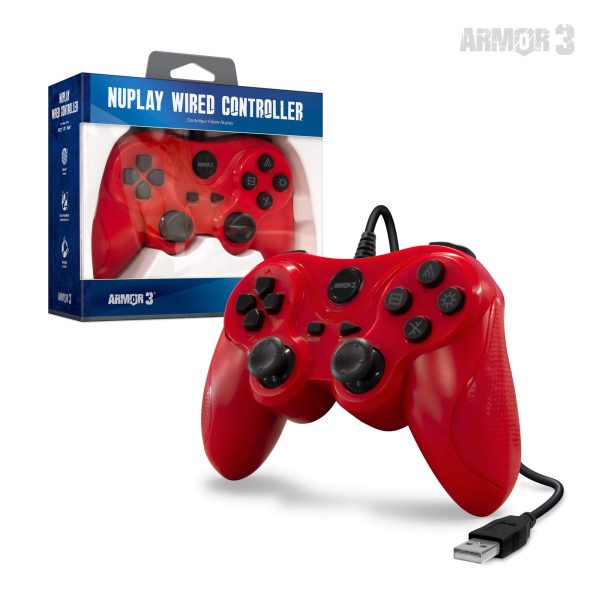 M07224-RD NuPlay Wired PS3 Controller - Red For Cheap