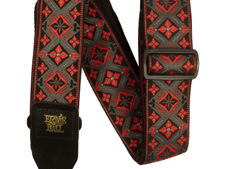 P05346 Ernie Ball Red King Classic Jacquard Guitar Strap Online now