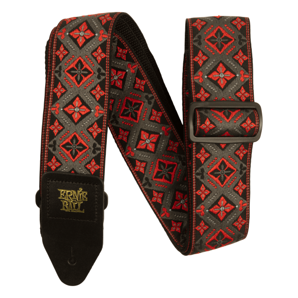 P05346 Ernie Ball Red King Classic Jacquard Guitar Strap Online now