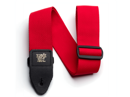 P04040 Ernie Ball Red With Black Polypro Guitar Strap Sale