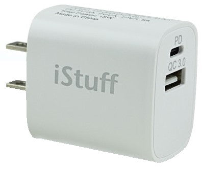 IPOWER-02USC-W PD And QC3.0 USB, USB-C Dual Port Fast Charging Wall Charger White Online