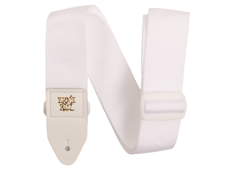 P05350 Ernie Ball Polypro Guitar Strap - White With White Cheap