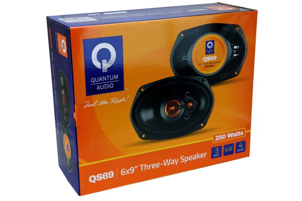 QS69 Quantum Audio 6x9″ 3-Way Speakers, 250 Watts Supply