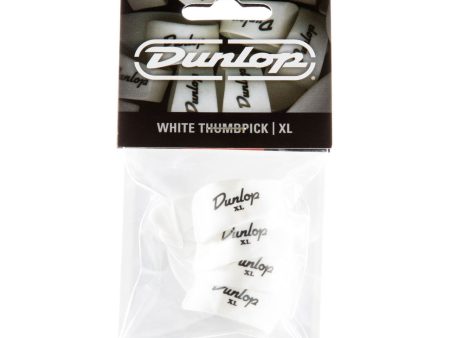 DUN-9004P Dunlop White X-Large Thumbpicks - 4-PK For Sale