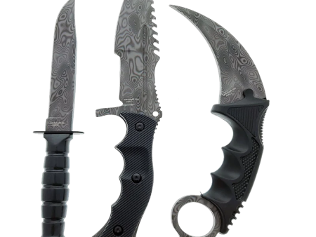 SG-KC165DM 3 pc Set Damascus Tactical Knives Cheap