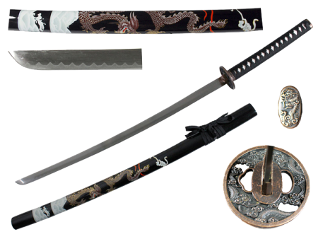 SA329BK 42.5-In Samurai Sword - Black Dragon For Sale