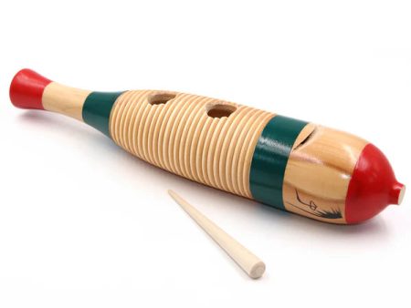 GUIRO-2 Wood Fish Style Guiro With Scratcher Discount