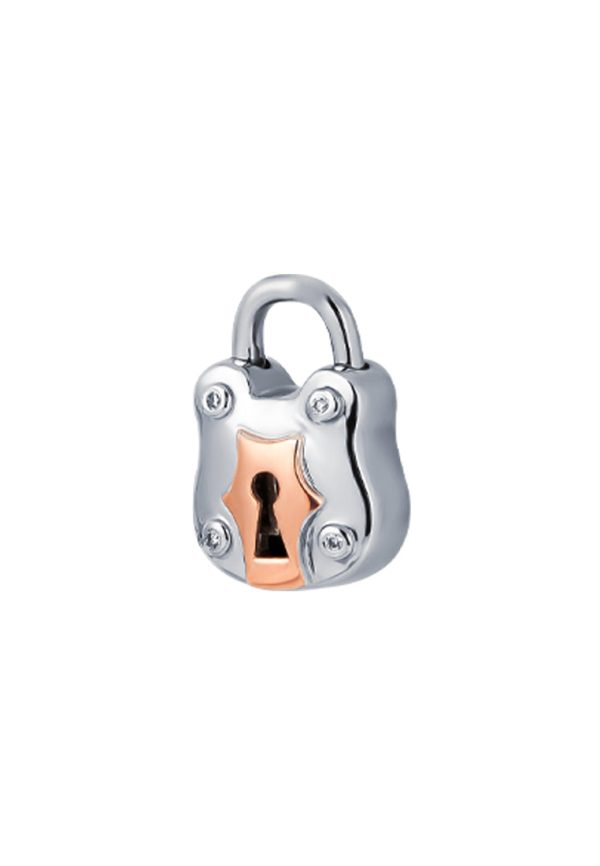 TOMEI Love Lock Collection Rose Beary Pendant, White Gold 750 Cheap