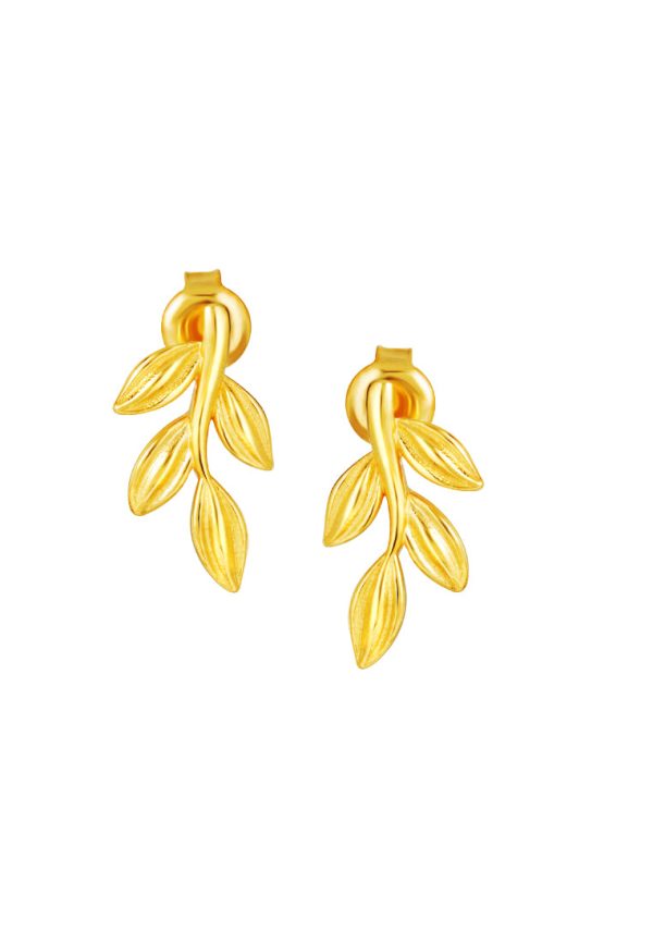 TOMEI Symphony Of Leaves Earrings, Yellow Gold 916 For Sale