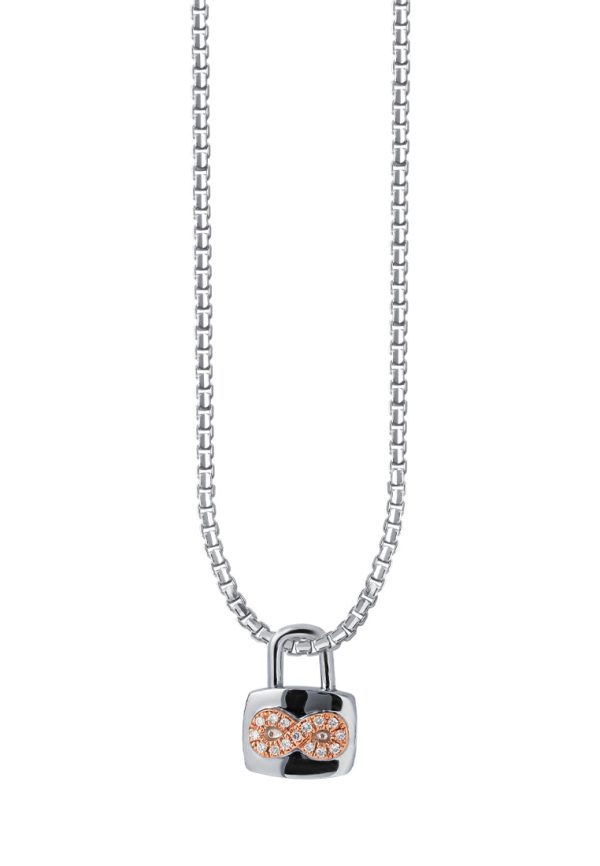 TOMEI Love Lock Collection Infinity Pendant, White Gold 750 Hot on Sale