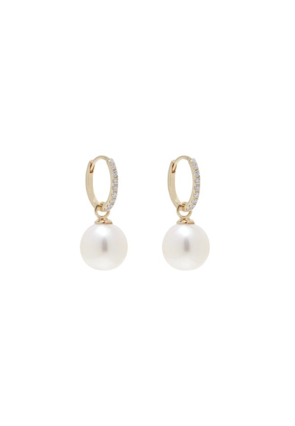 TOMEI Souly Bewitched Pearl Earrings, White Yellow Gold 585 (E802) Online Sale