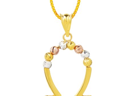 TOMEI Lusso Italia Omega Beads Pendant, Yellow Gold 916 Fashion