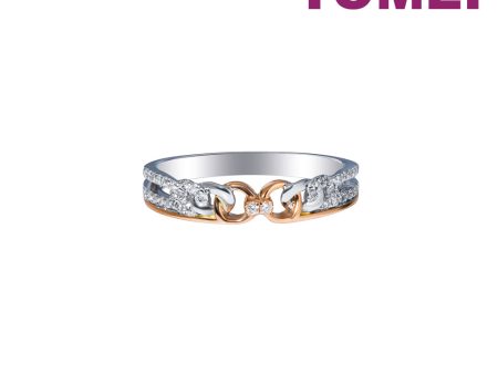 TOMEI Eternal Twine Collection Diamond Ring, White+Rose Gold 585 Hot on Sale